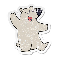 distressed sticker of a quirky hand drawn cartoon wombat