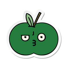 sticker of a cute cartoon juicy apple