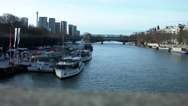 river seine paris in winter