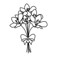 beutiful flowers bouquet with bowtie