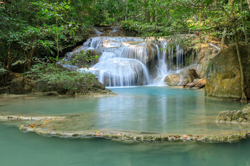 Erawan Waterfall tier 1, in National Park at Kanchanaburi, Thailand