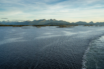 Landscape of Midfjorden at sunset viewed from Molde, More og Romsdal, Norway