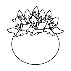 floral decoration in ceramic pot