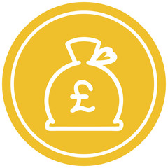 money sack circular icon
