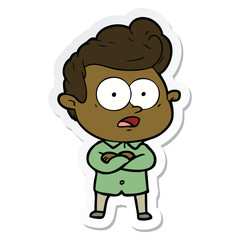 sticker of a cartoon staring man