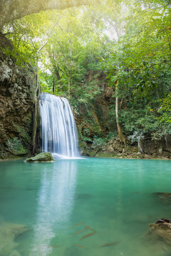 Erawan Waterfall tier 3, in National Park at Kanchanaburi, Thailand © wirojsid