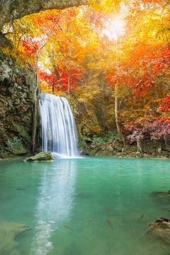 Erawan Waterfall tier 3, in National Park at Kanchanaburi, Thailand © wirojsid