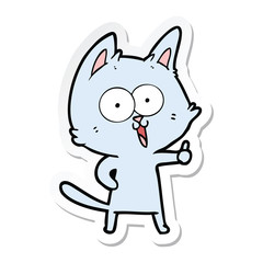 Obraz na płótnie Canvas sticker of a funny cartoon cat