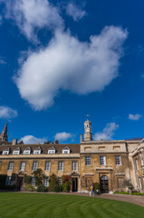 Fototapeta premium Cambridge City, England - Stunning Courtyards and impresive architecture in springtime
