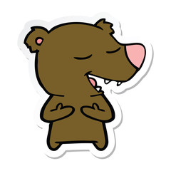 sticker of a cartoon bear
