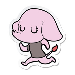 sticker of a cute cartoon elephant