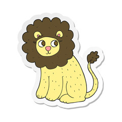 sticker of a cartoon cute lion