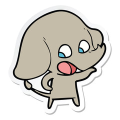 sticker of a cute cartoon elephant