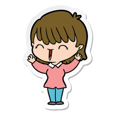sticker of a cartoon woman
