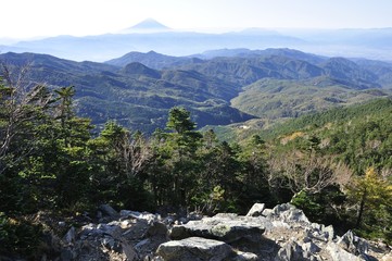 朝日岳より富士山