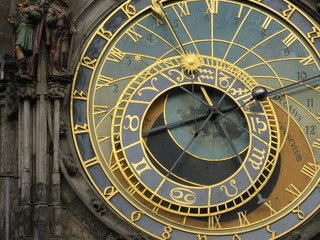 Old Clock in Prague closeup