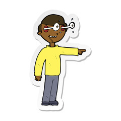 sticker of a cartoon staring man