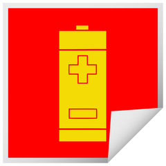 square peeling sticker cartoon electrical battery