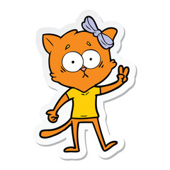 sticker of a cartoon cat