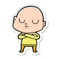 sticker of a cartoon bald man