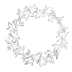 Obraz premium spring flower sketch one line draw vector illustration