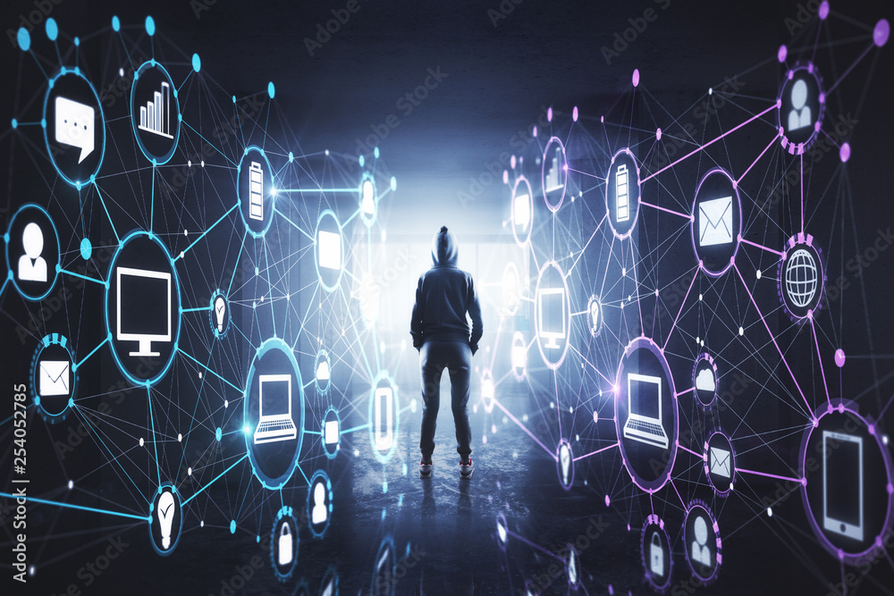 Poster malware and computing concept