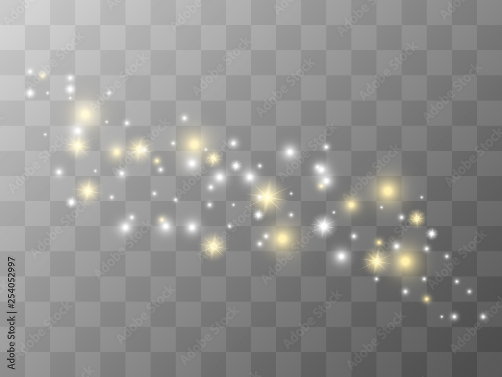 Wall mural vector sparkles on transparent background. christmas abstract pattern. sparkling magic dust particle