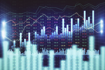 Naklejka premium Creative forex chart backdrop