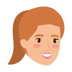 beautiful and young woman head character