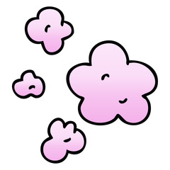quirky gradient shaded cartoon clouds