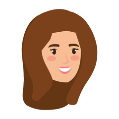 beautiful and young woman head character