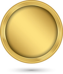 Gold coin, vector illustration
