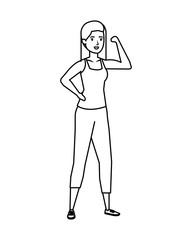 strong woman arm signal