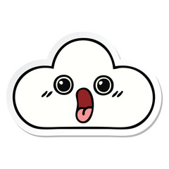 Obraz premium sticker of a cute cartoon cloud