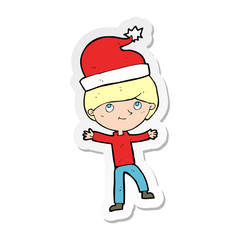 sticker of a cartoon man ready for christmas