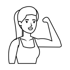 strong woman arm signal