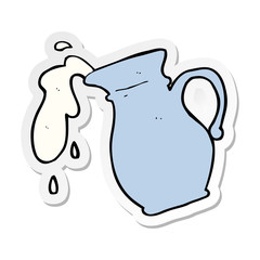 sticker of a cartoon milk jug