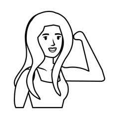 strong woman arm signal