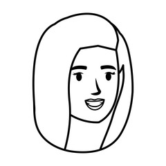 beautiful and young woman head character