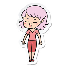 sticker of a pretty cartoon elf girl