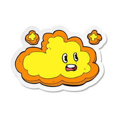 sticker of a cartoon cloud