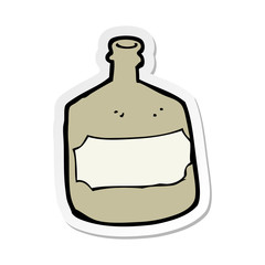 sticker of a cartoon old whiskey bottle