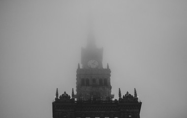 Naklejka premium Black and White Warsaw - Centrum of Warsaw in autumn time.