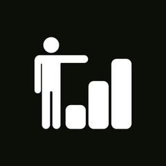 Growing business man graph icon.Vector illustration. Flat style design