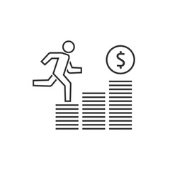 Growing business man graph icon.Vector illustration. Flat style design