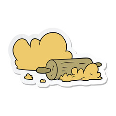 sticker of a cartoon rolling pin and dough