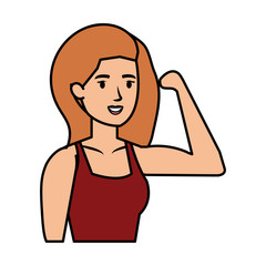 strong woman arm signal