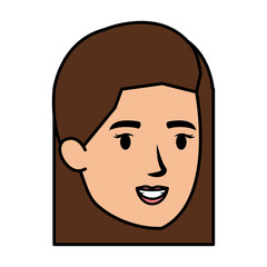 beautiful and young woman head character