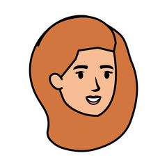 beautiful and young woman head character