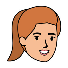 beautiful and young woman head character